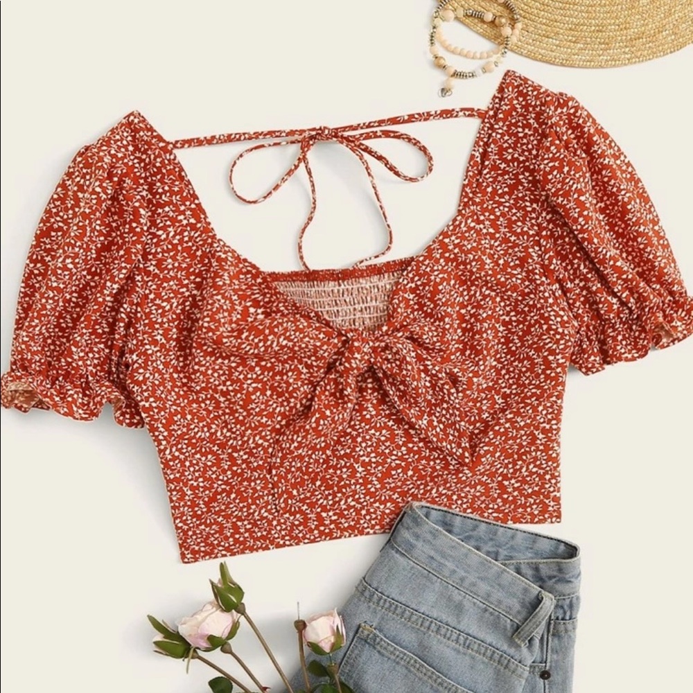 ROMWE FLORAL CROP TOP